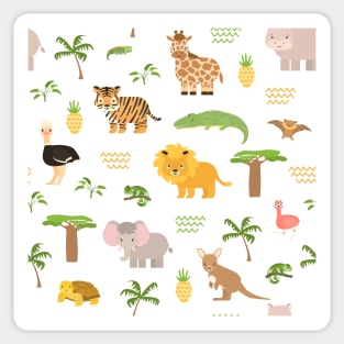 Safari cute cartoon animals Sticker